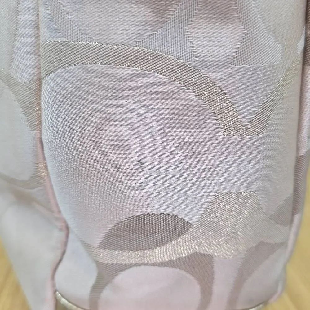 Coach Gallery Tote Optic Signature Sateen Gold Khaki F19675 Large Zip Shoulder B - Picture 7 of 16
